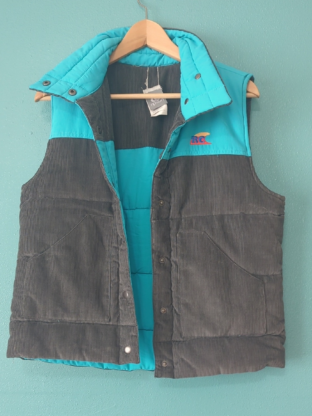 Rip Curl Teal Quilted Puffer Vest